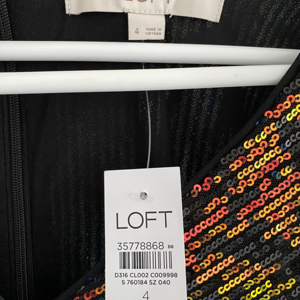 Loft Sequin Flutter Tiered Midi Dress - Picture 5 of 5